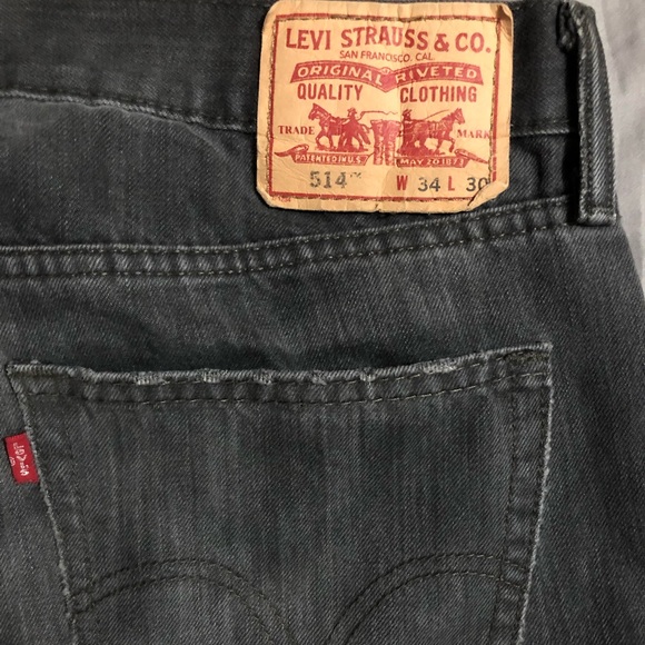 Men’s Levi’s 514 Straight Jeans Dark Grey 34x30 - Picture 4 of 5